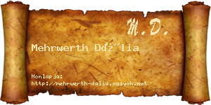 Mehrwerth Dália névjegykártya